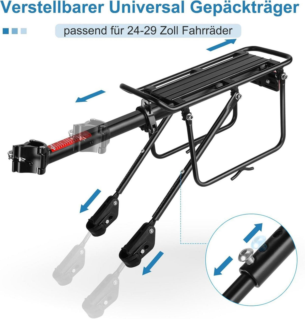 Fahrrad Gepäckträger Mountainbike 24-29 Zoll Aluminiumlegierung 50 KG