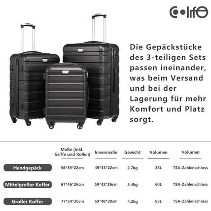 COOLIFE Koffer Set 2tlg (S+M) – Hartschale mit TSA-Schloss