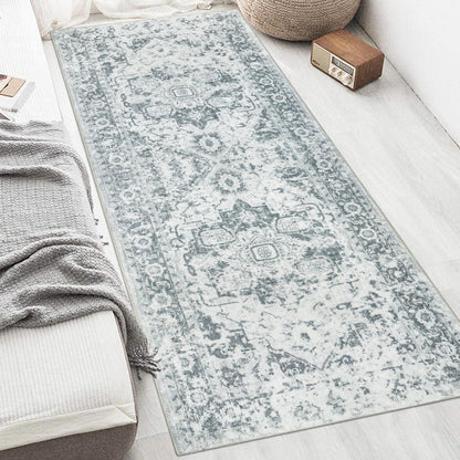 Teppichläufer für Flur, rutschfest, 80x200cm, Vintage-Design, Grau