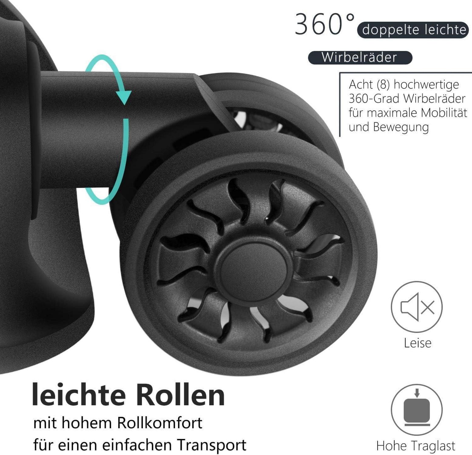 Hartschalen-Koffer Rollkoffer Set 2-tlg Erweiterbar TSA Schloss 4