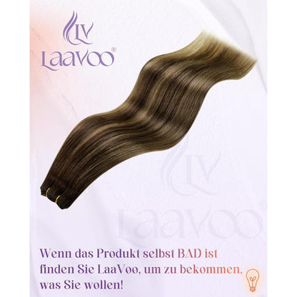 Echthaar Tressen Braun Balayage 50cm - 100g Weft