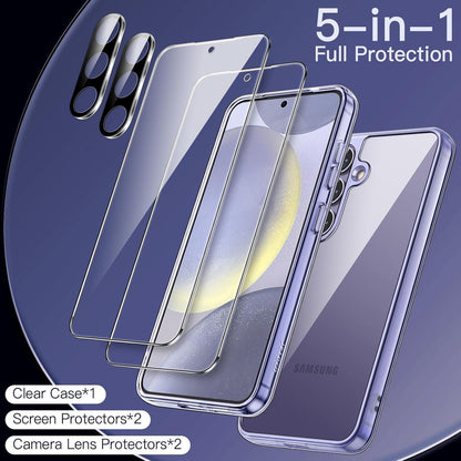 JETech Samsung Galaxy S24+ Hülle 5-in-1 mit Gehärtetem Glas