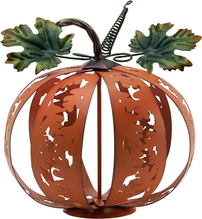 Herbstdekoration Metall Kürbis Gartenstatue Terrasse Hof 24cm