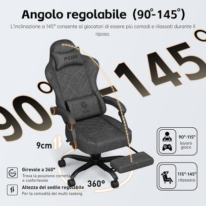 Ergonomischer Gaming Stuhl mit Hightech-Stoff und
