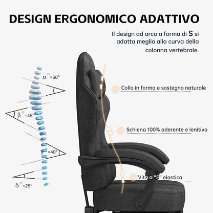 Ergonomischer Gaming Stuhl mit Hightech-Stoff und