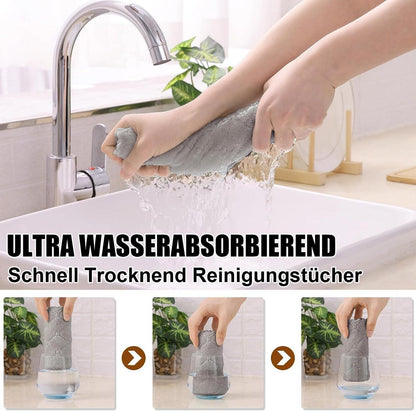 Mikrofasertücher 6er Set Saugfähige Putzlappen 30x30 cm Grau