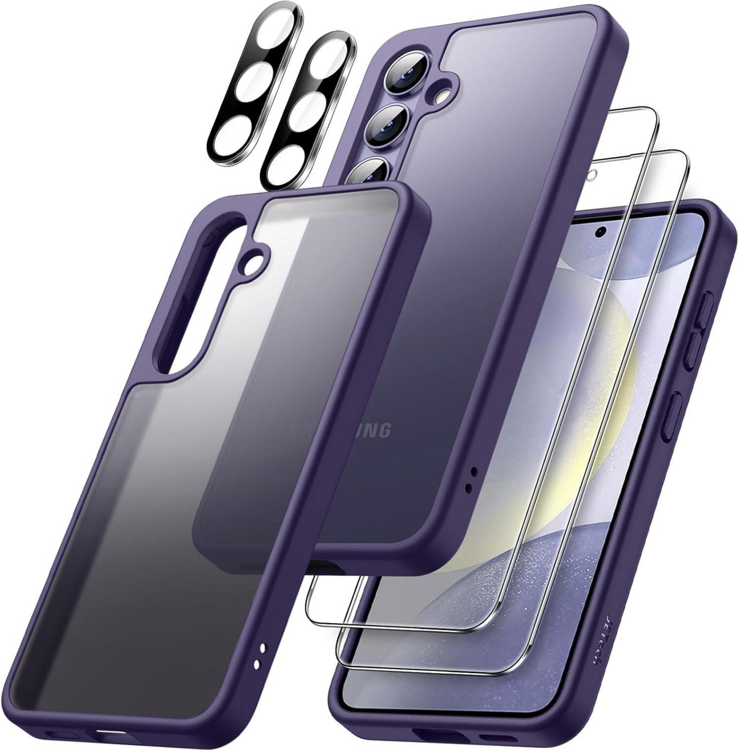 Hülle Samsung Galaxy S24 5G 5-in-1 Set Matt + Glas Schwarz