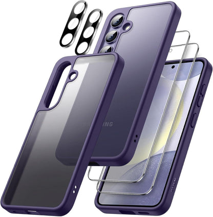 Hülle Samsung Galaxy S24 5G 5-in-1 Set Matt + Glas Schwarz