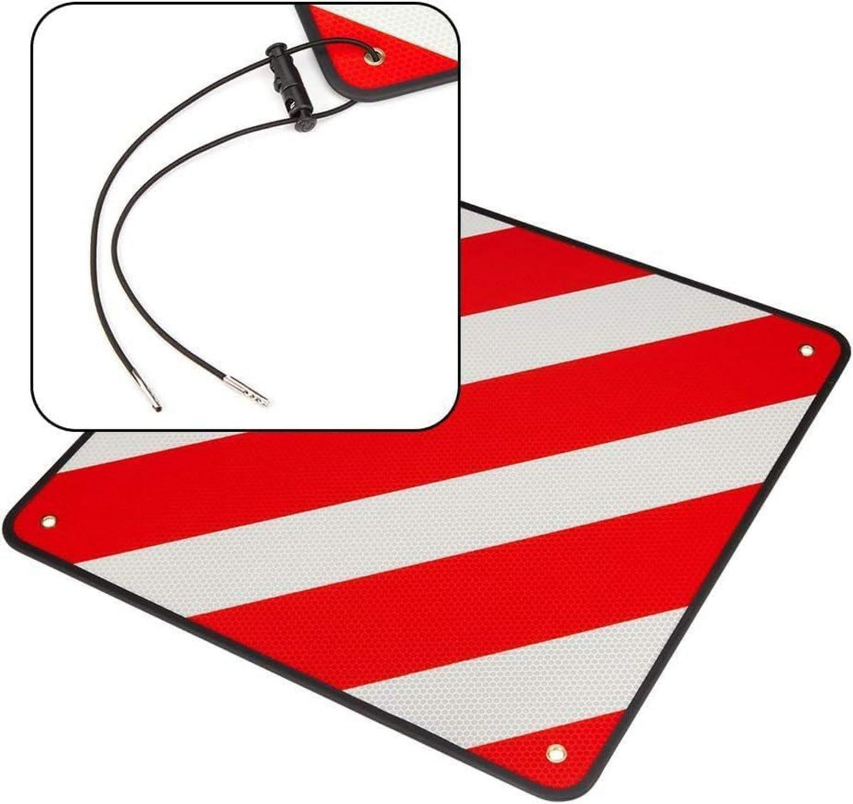 Warntafel Italien Spanien Aluminium 4 Stück 4mm Spanngurte 50x50cm Fahrradträger Heckanhänger