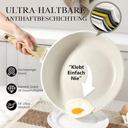 GiPP Bratpfanne 28 cm Granit Antihaft Pfanne für Induktion & Alle Herdarten