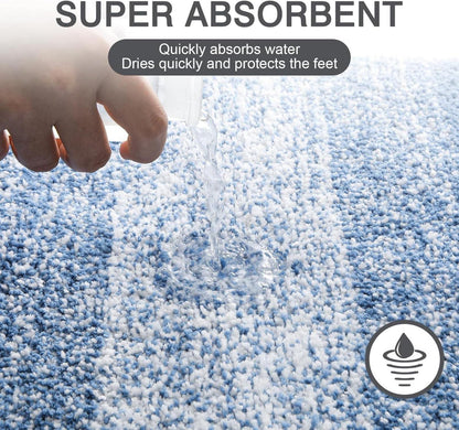 Enyhom Große Badematte 80x120cm Blau rutschfeste Wasseraufnahme