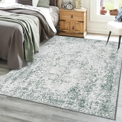 Vintage Teppich Orientalisch Design Grau Grünlich 80x150 cm rutschfest