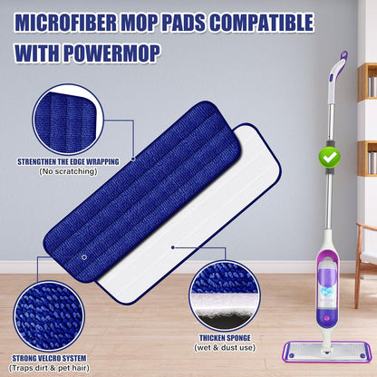 Sprühwischer Bodenmopp 4 Waschbare Pads Wischmopp für Laminat