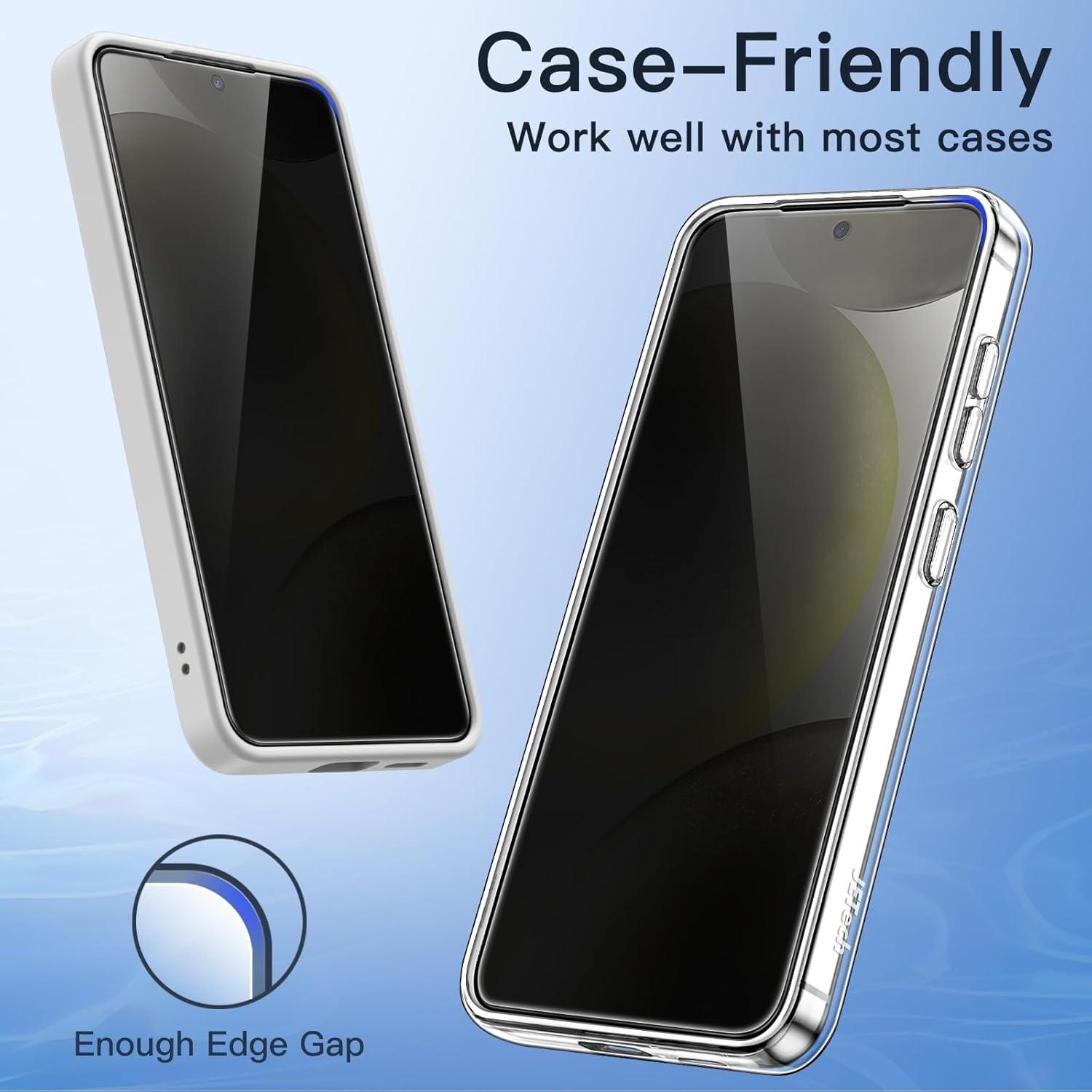 JETech Samsung Galaxy S24+ Sichtschutz 6,7 Zoll Glas Anti-Spähen 2er Pack
