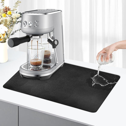 Kaffeemaschine Abtropfmatte 30x40cm Saugstarke Trockenmatte Schwarz