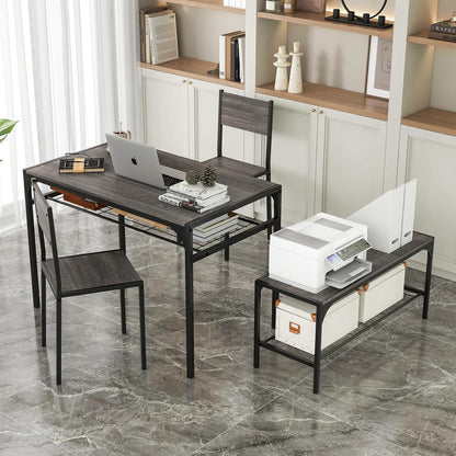 Esstisch Set 4-teilig mit Bank & Stühlen – Grau