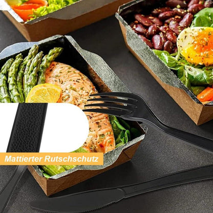 Plastikbesteck Set 200-teilig Party Besteck Gabeln Messer Wiederverwendbar