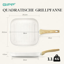 Grillpfanne 28x28 cm Induktion Aluguss Granit-Antihaft