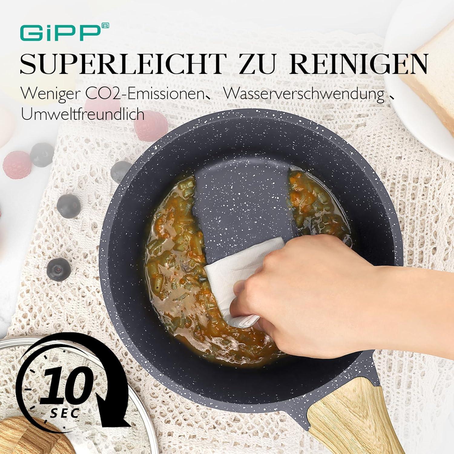 Kleiner Topf Induktion 20cm mit Deckel Antihaftbeschichtet Bakelit-Griff