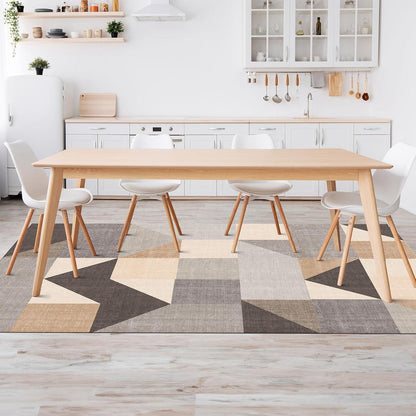 Moderner Geometrischer Teppich Kurzflor Waschbar Flauschig rutschfest