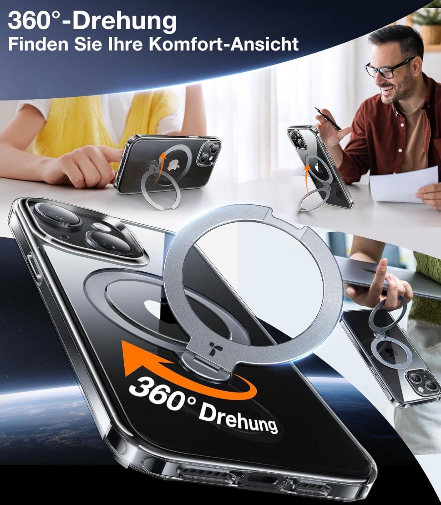TORRAS 360° Ostand Spin iPhone 13/14 Hülle Militärschutz