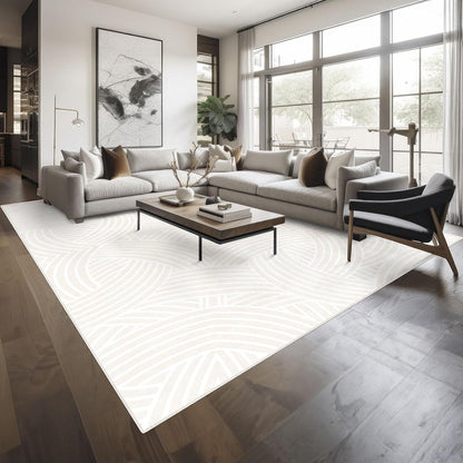Moderner Teppich 120x170 cm, Beige Outdoor Wohnzimmer