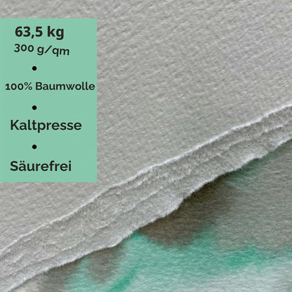 Aquarell Skizzenbuch 15x15 cm – 100% Baumwollpapier