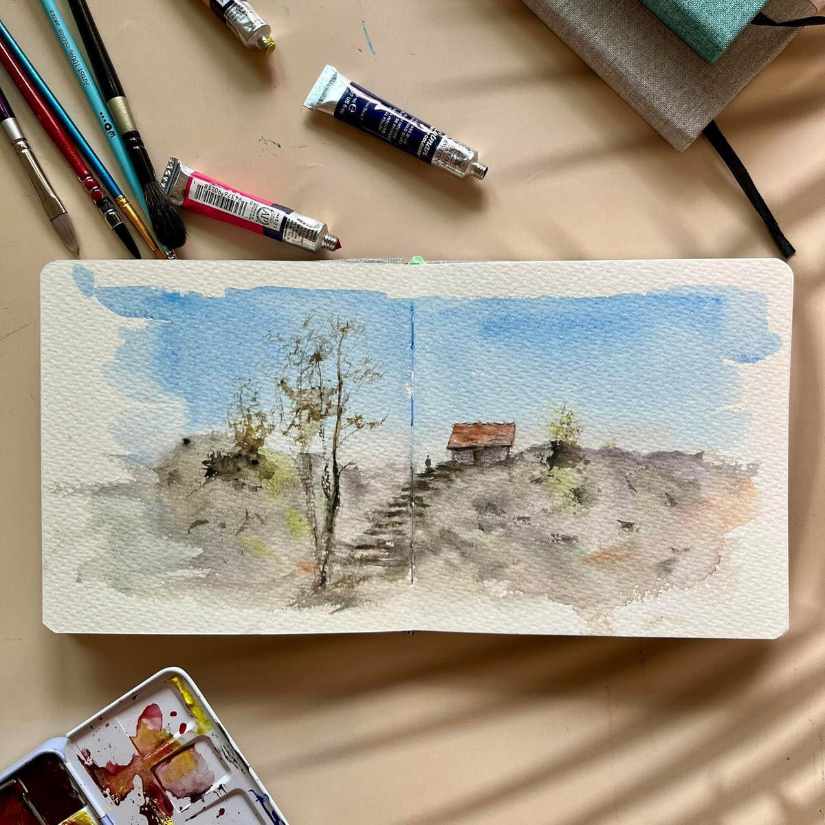 Aquarell Skizzenbuch 15x15 cm – 100% Baumwollpapier