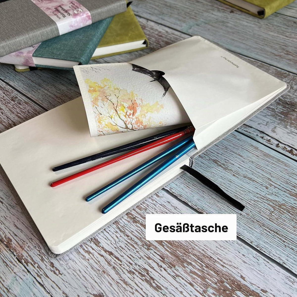 Aquarell Skizzenbuch 15x15 cm – 100% Baumwollpapier