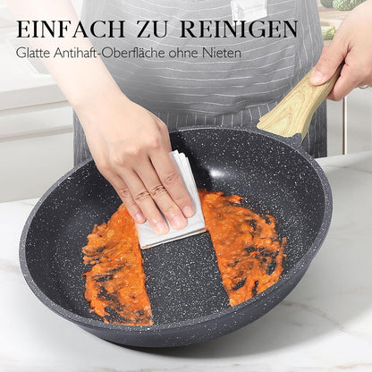 Granit Antihaft Pfanne mit Deckel 20cm Induktion, PFOS/PFOA-frei