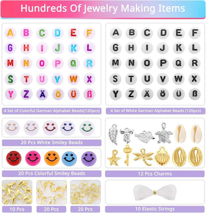 DIY Perlen-Set 14400+ Stück für Mädchen Armband Bastelset