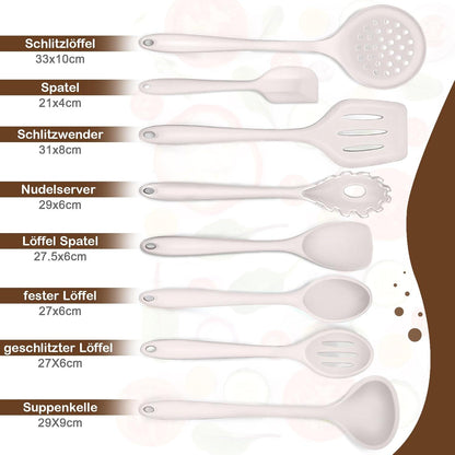 8-teiliges Silikon Küchenhelfer