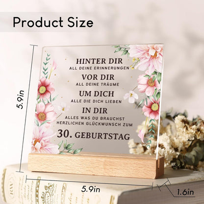 Holzschild 30. Geburtstag Frau Personalisiert 1994 Geschenk Idee