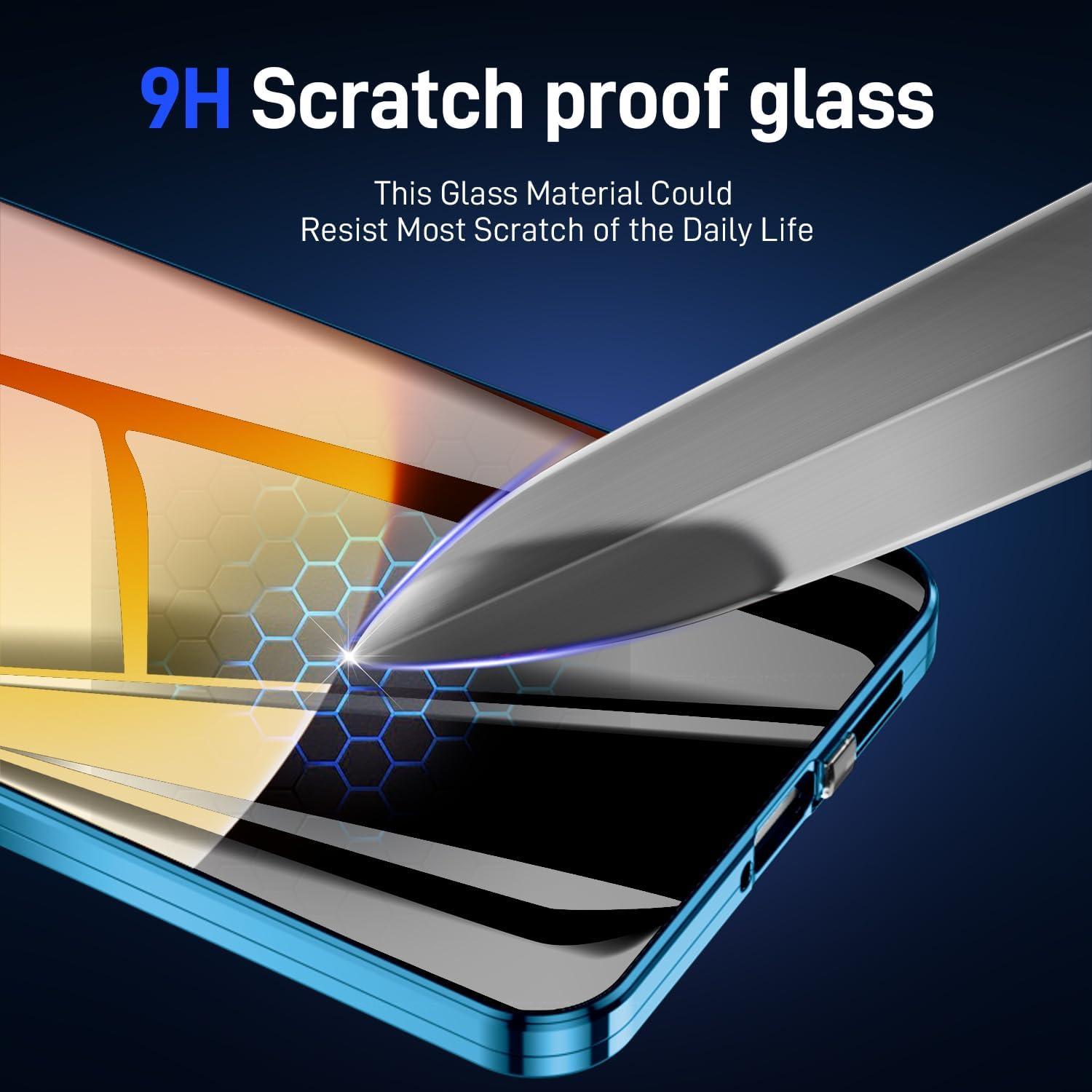 Xiaomi Redmi Note 13 Pro Plus Magnet Hülle Aluminium Glas Blau