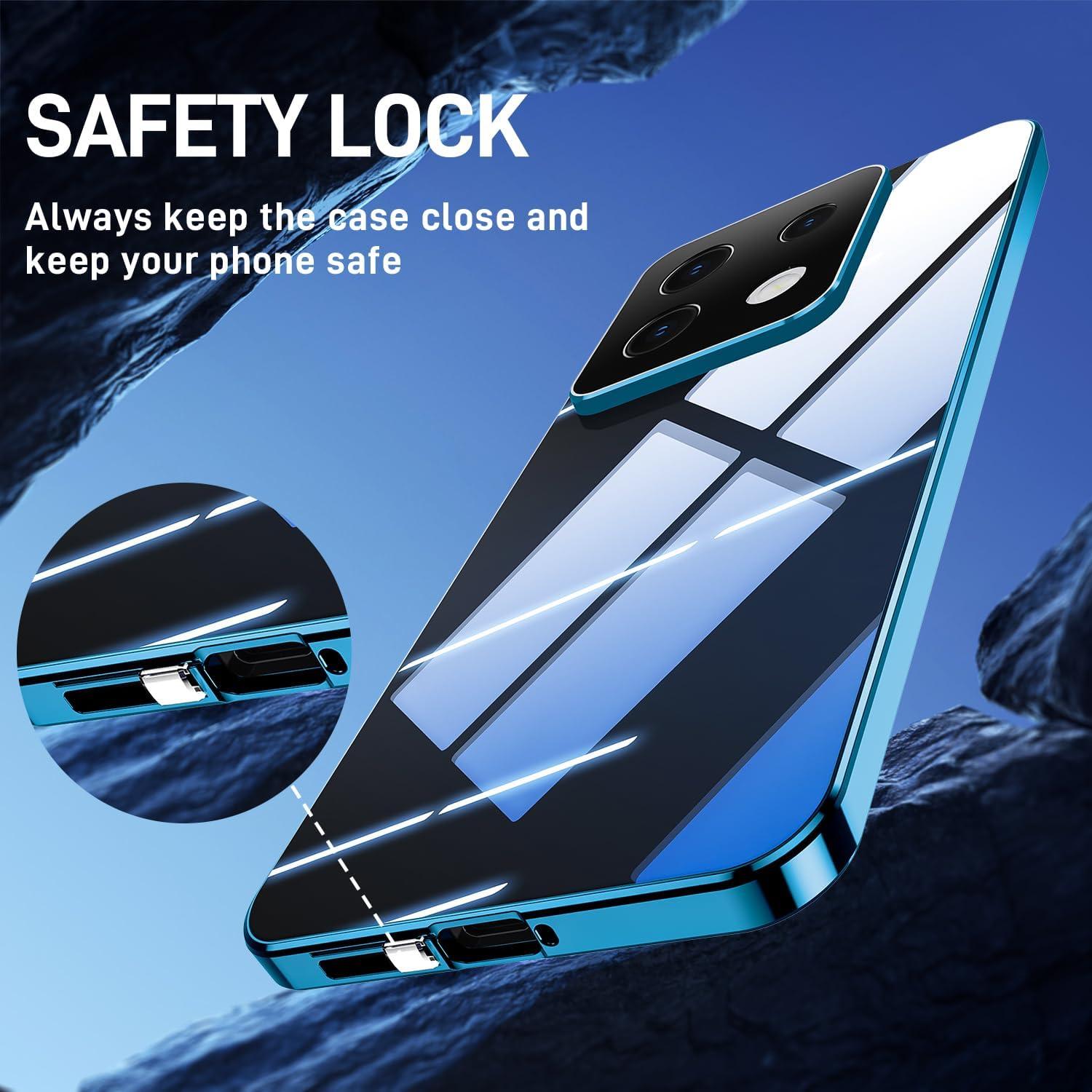 Xiaomi Redmi Note 13 Pro Plus Magnet Hülle Aluminium Glas Blau