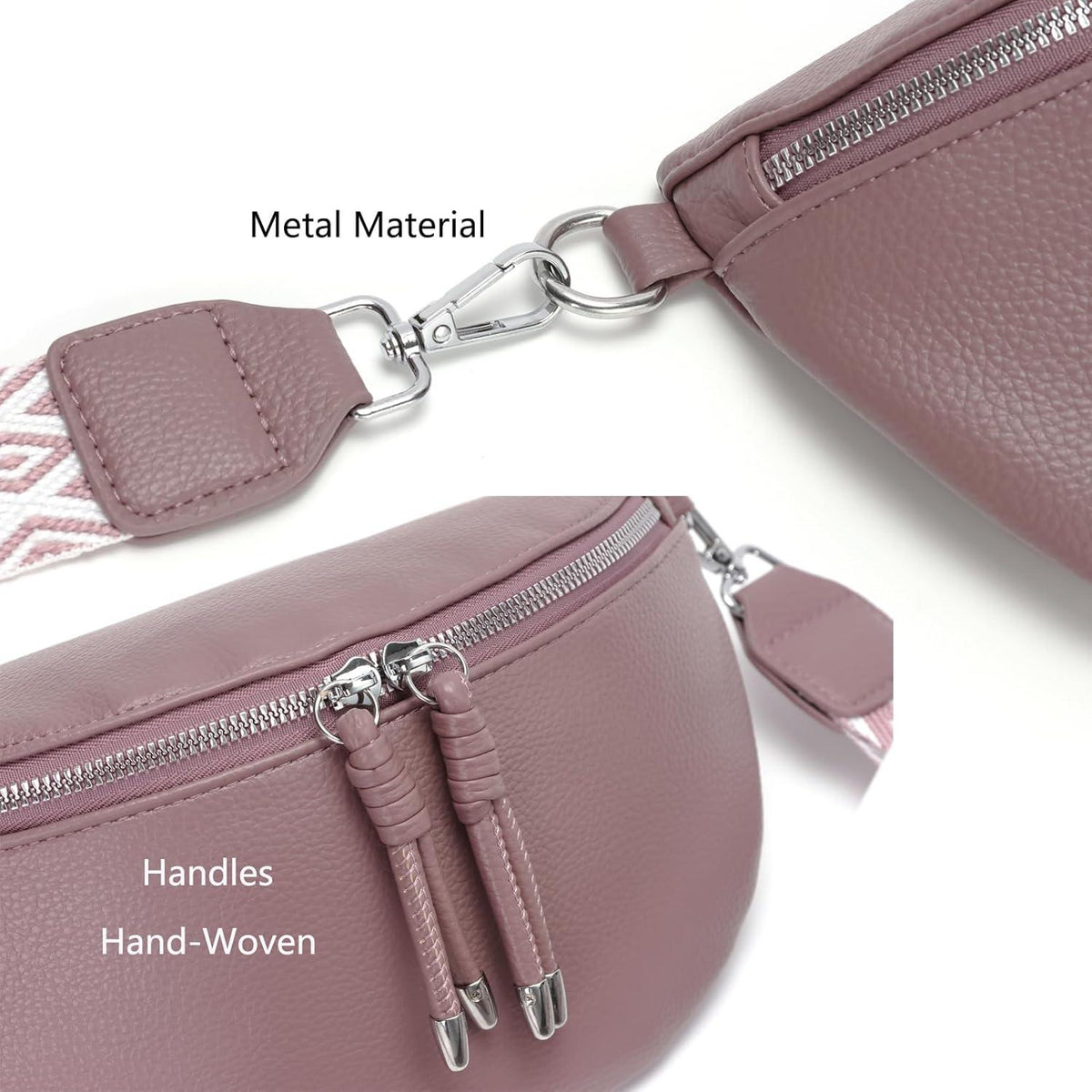Bauchtasche Damen Veganes Leder Crossbody Umhängetasche Handytasche