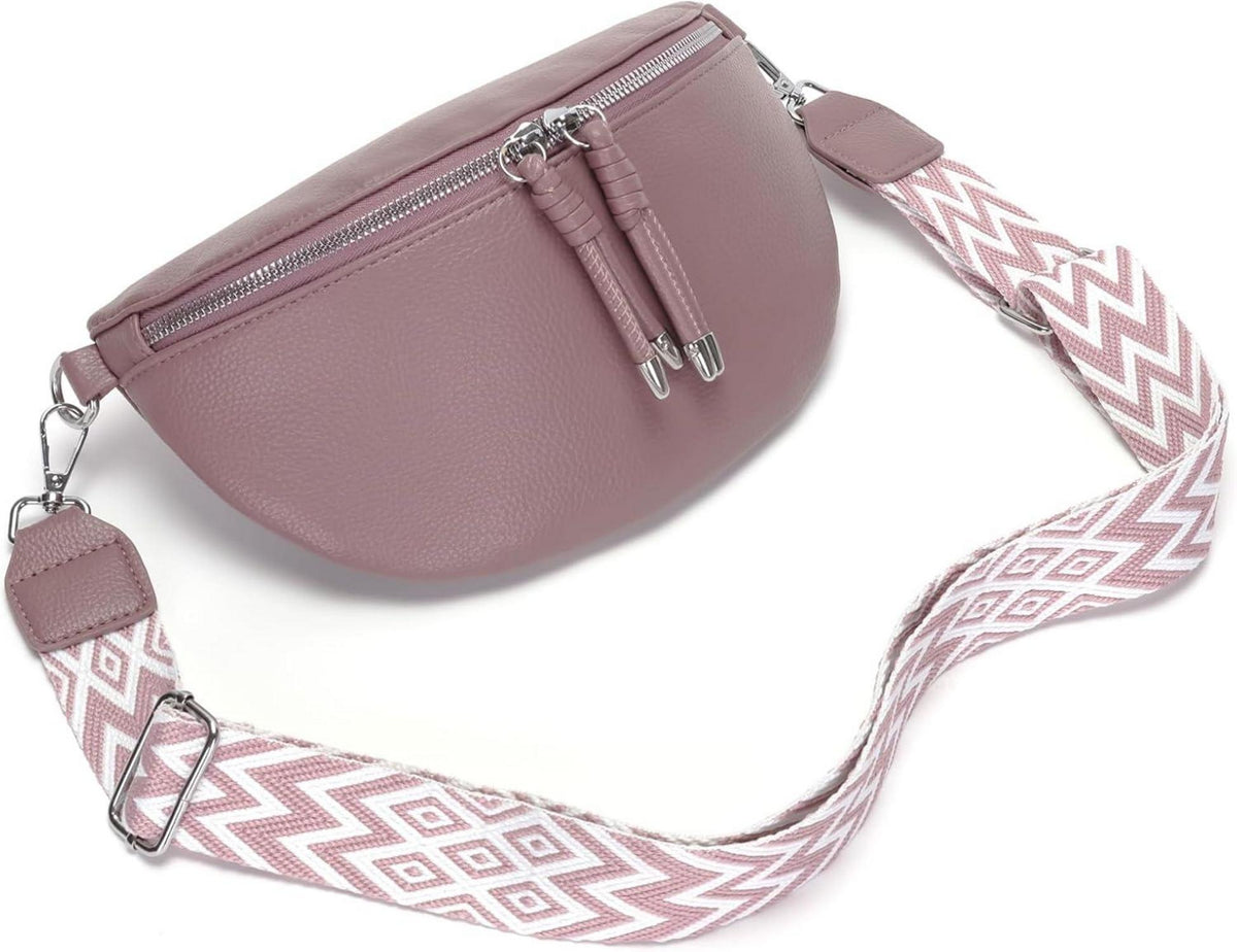 Vegane Leder Bauchtasche Damen Umhängetasche Lila