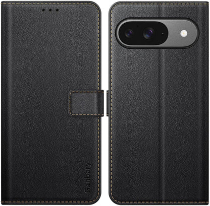 Handyhülle Google Pixel 9 Pro Leder Klapphülle Schwarz