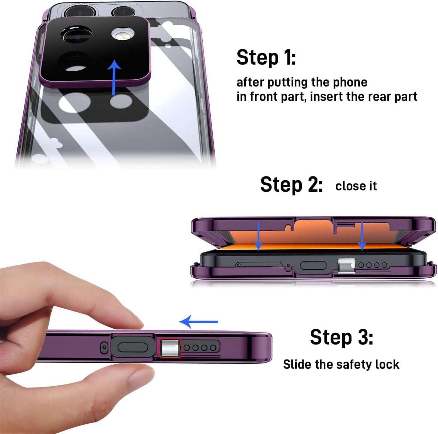 Hülle Xiaomi Redmi Note 13 Pro+ Magnet Adsorption 360 Grad