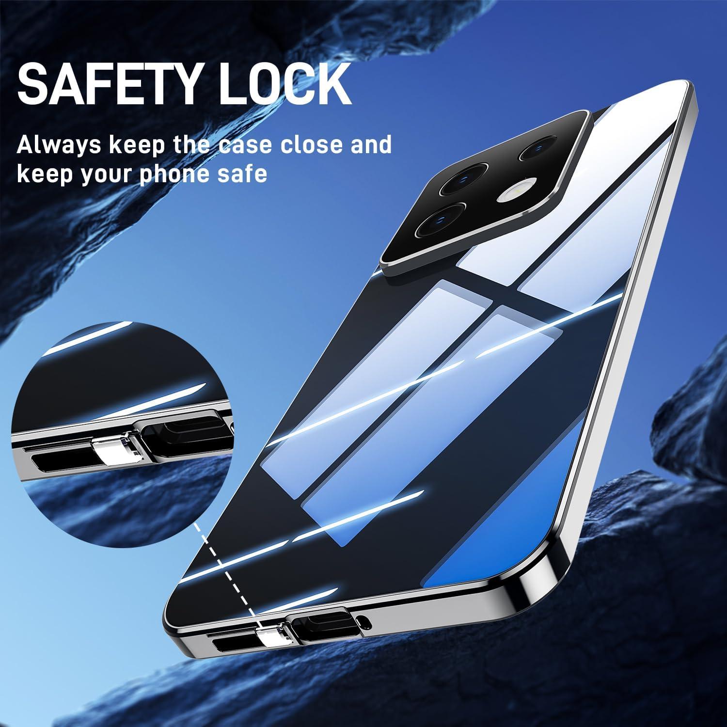 Xiaomi Redmi Note 13 5G Hülle Magnetische Adsorption 360 Grad Schutz Silber