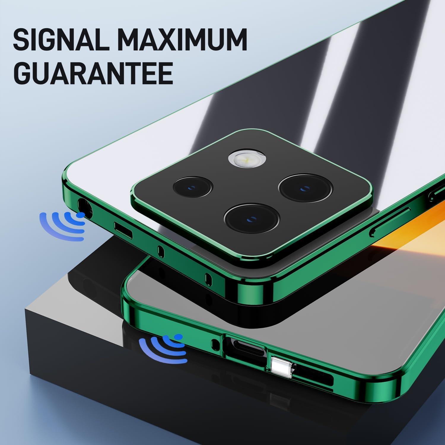 Xiaomi Redmi Note 13 5G Hülle Magnetische Adsorption 360 Grad Schutz Grün