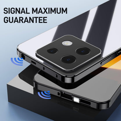 Magnetische Adsorption Hülle Xiaomi Redmi Note 13 Pro 5G Aluminiumrahmen Schwarz