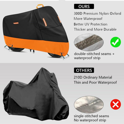 Motorrad Abdeckplane 4XL 300D Oxford Wasserdicht Winddicht Reflektierend