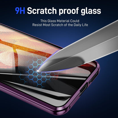 Magnetische Adsorption Handyhülle Samsung Galaxy S24 360 Grad Schutz lila