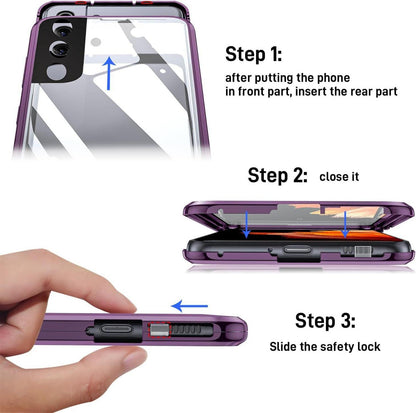 Magnetische Adsorption Hülle Samsung Galaxy S24 360 Grad Schutz Aluminium Flip