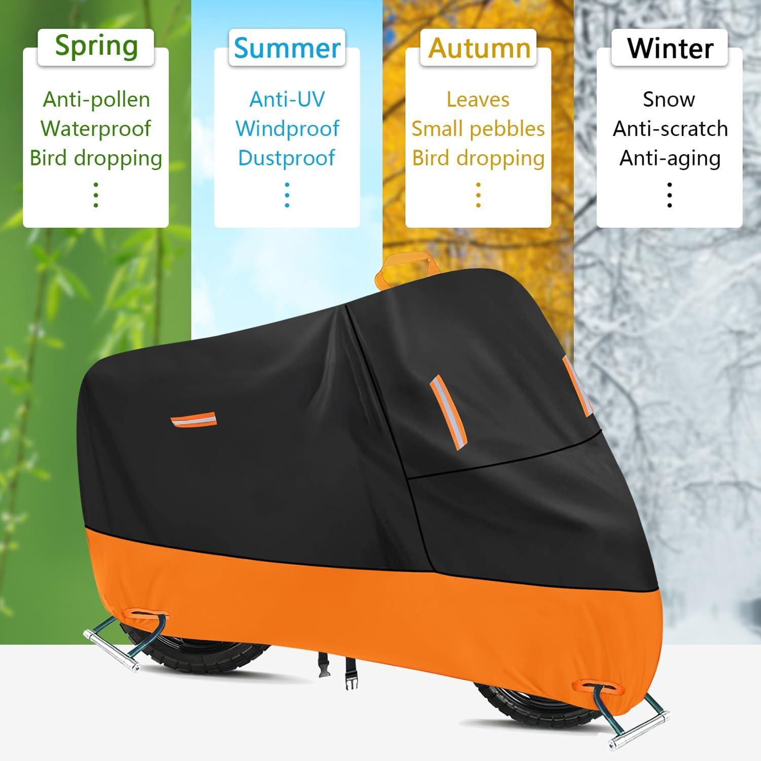 Motorrad Abdeckplane 300D Oxford Outdoor Wasserdicht 2XL 230x90x125cm