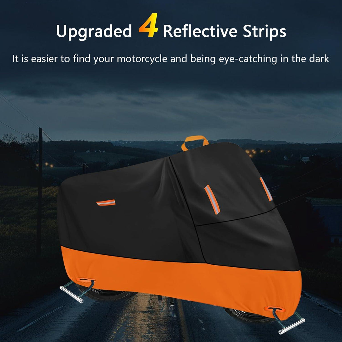 Motorradabdeckung 300D Oxford Outdoor wasserdicht 5 Reflektierende Streifen 2