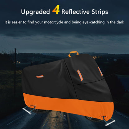 Motorradabdeckung 300D Oxford Outdoor wasserdicht 5 Reflektierende Streifen 2