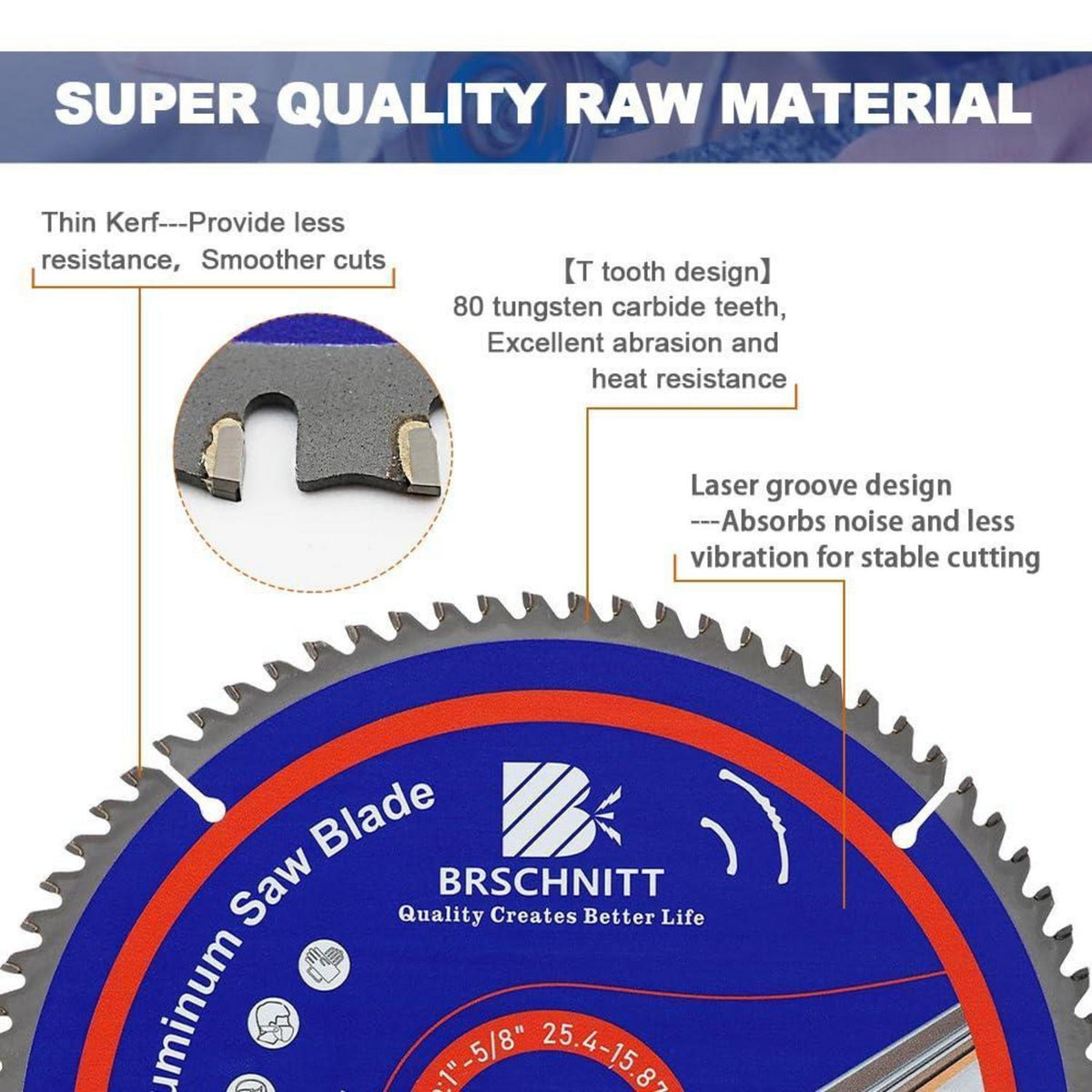 Kreissägeblatt für Aluminium & Kunststoff 255mm 80T 10 Stück