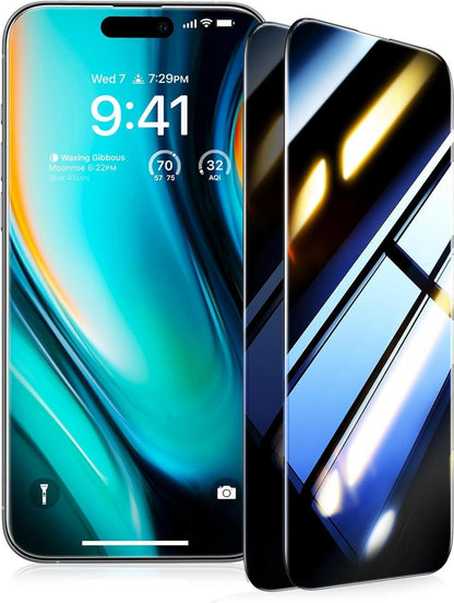 Sichtschutz Panzerglas 2 Stück iPhone 15 Pro Max Schwarz